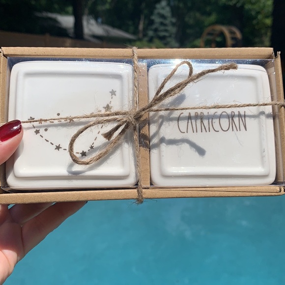 New, Rae Dunn Ceramic CAPRICORN Jewelry Box Set - Picture 2 of 5